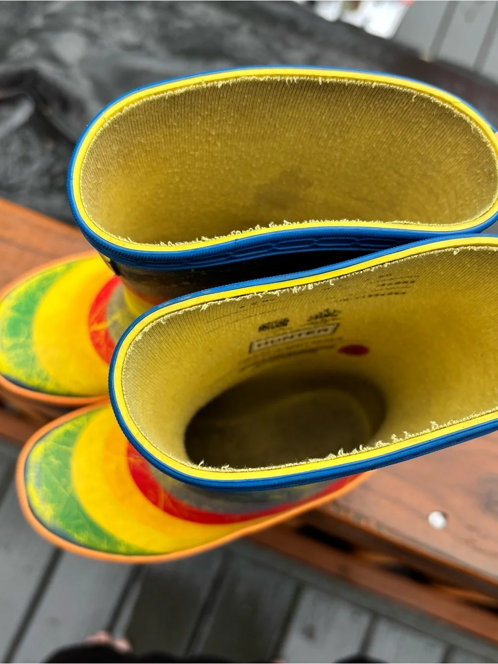 Hunter Kids Rainbow Stripe Rain Boots - Yellow/Red/Blue/Green/Orange